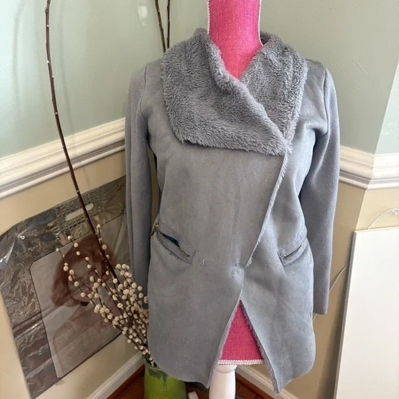 Lola Teddy Jacket Faux Fur cardigan snap closure, pockets - Picture 7 of 7